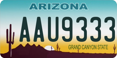 AZ license plate AAU9333