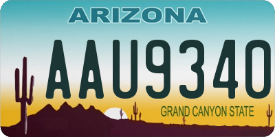 AZ license plate AAU9340