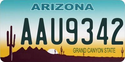 AZ license plate AAU9342