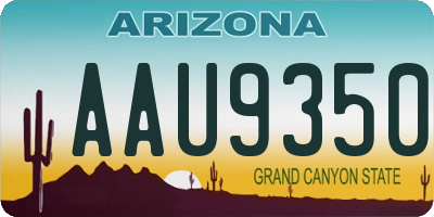 AZ license plate AAU9350