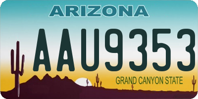 AZ license plate AAU9353