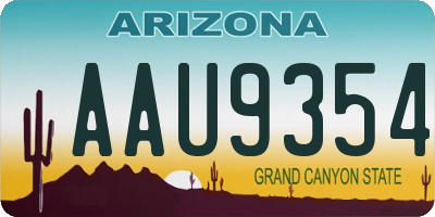 AZ license plate AAU9354