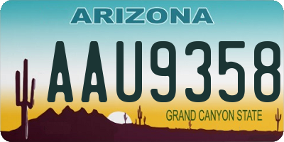 AZ license plate AAU9358