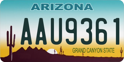 AZ license plate AAU9361