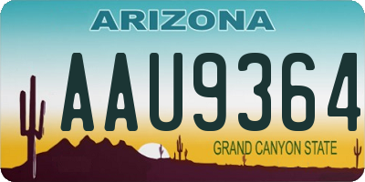 AZ license plate AAU9364