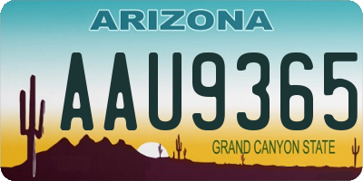 AZ license plate AAU9365