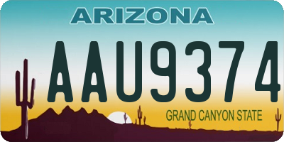 AZ license plate AAU9374