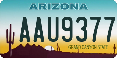 AZ license plate AAU9377