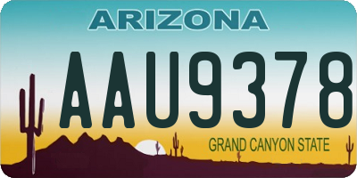 AZ license plate AAU9378