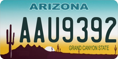 AZ license plate AAU9392