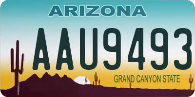 AZ license plate AAU9493