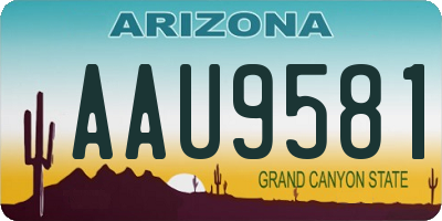 AZ license plate AAU9581