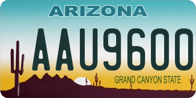 AZ license plate AAU9600