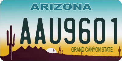 AZ license plate AAU9601