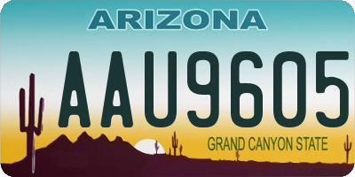 AZ license plate AAU9605