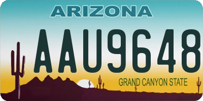 AZ license plate AAU9648