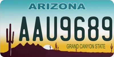 AZ license plate AAU9689