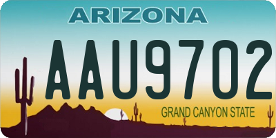 AZ license plate AAU9702