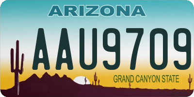 AZ license plate AAU9709