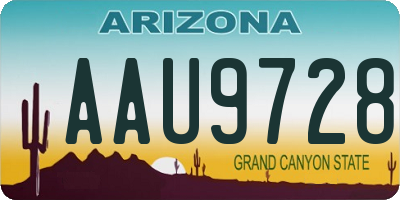 AZ license plate AAU9728
