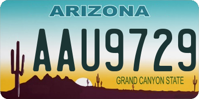 AZ license plate AAU9729