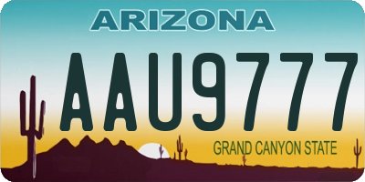 AZ license plate AAU9777