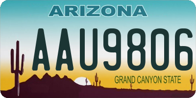 AZ license plate AAU9806