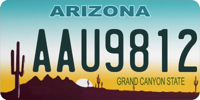 AZ license plate AAU9812