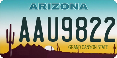 AZ license plate AAU9822