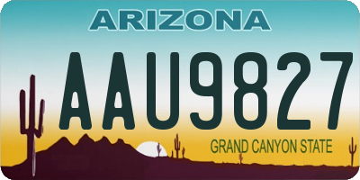 AZ license plate AAU9827