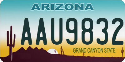 AZ license plate AAU9832