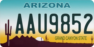 AZ license plate AAU9852