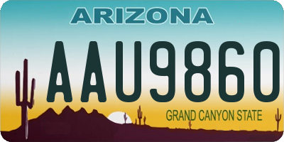 AZ license plate AAU9860