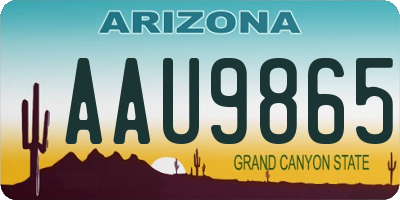 AZ license plate AAU9865