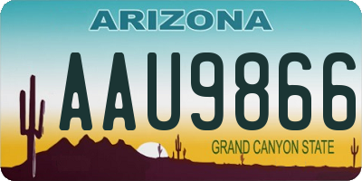 AZ license plate AAU9866