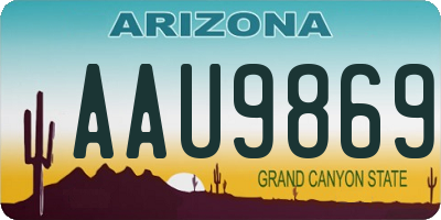 AZ license plate AAU9869