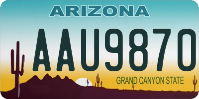 AZ license plate AAU9870