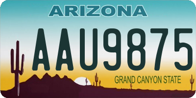 AZ license plate AAU9875