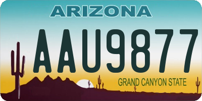 AZ license plate AAU9877
