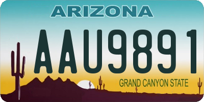 AZ license plate AAU9891