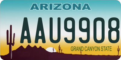 AZ license plate AAU9908