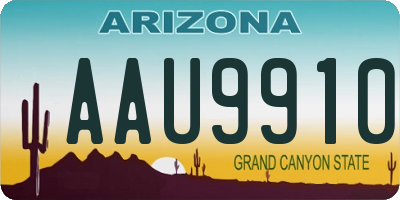 AZ license plate AAU9910