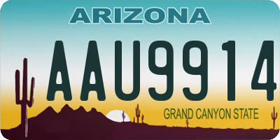 AZ license plate AAU9914