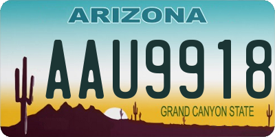 AZ license plate AAU9918