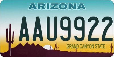 AZ license plate AAU9922