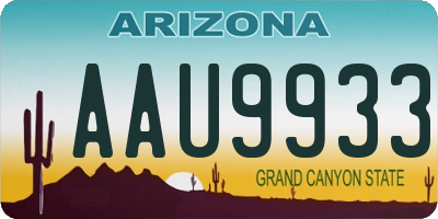 AZ license plate AAU9933