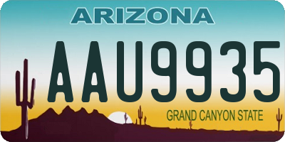 AZ license plate AAU9935