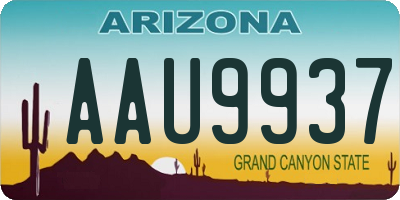 AZ license plate AAU9937