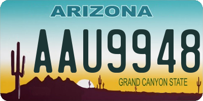 AZ license plate AAU9948
