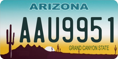 AZ license plate AAU9951